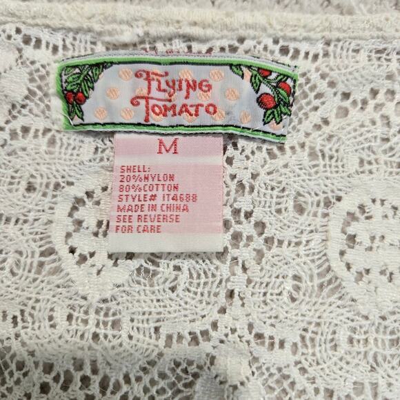 Flying Tomato Floral Embroidered Boho Peasant Top Sz M Festival Boho Hippie - Picture 5 of 9
